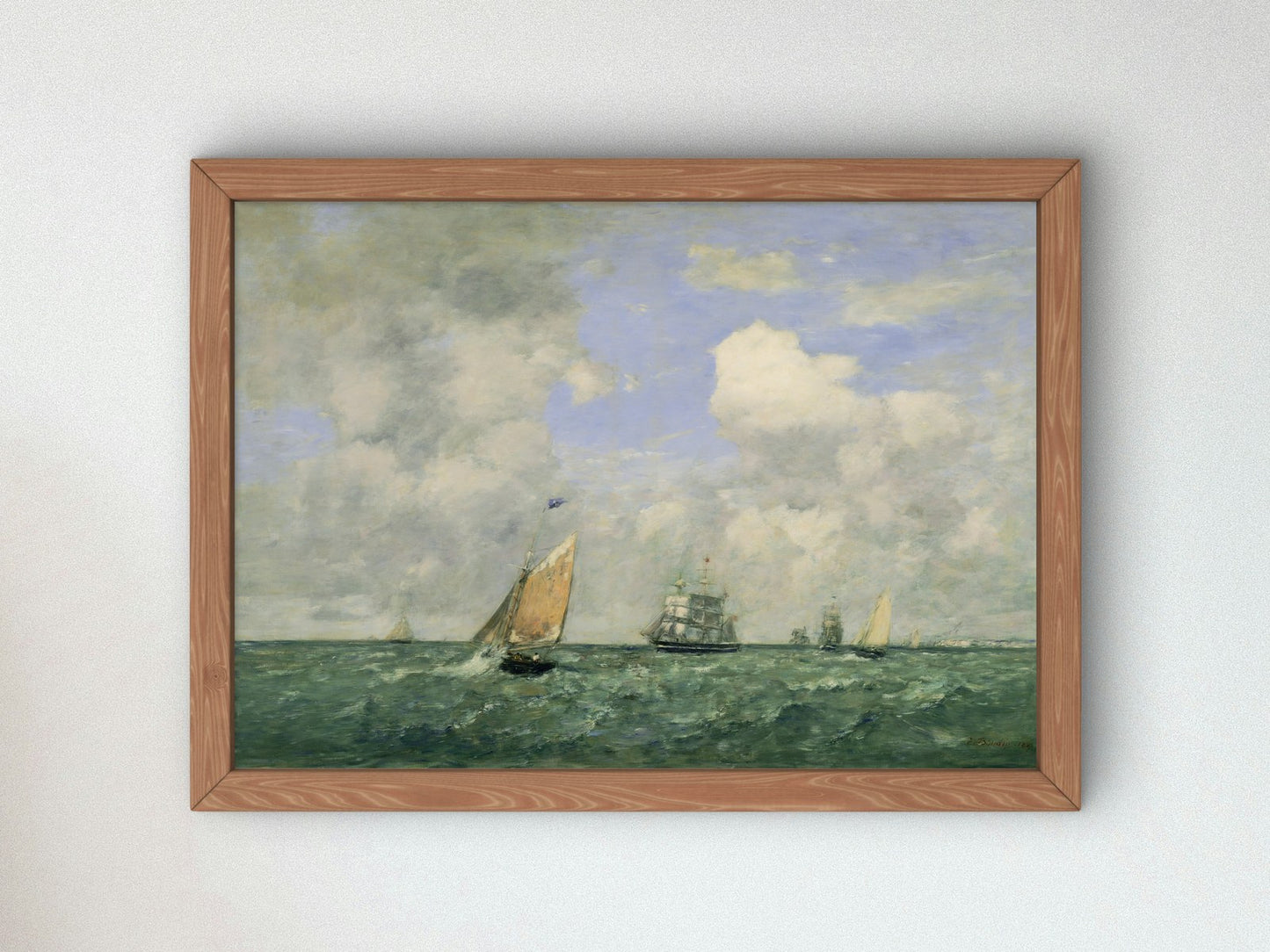 Ships and Sailing Boats Leaving Le Havre by Eugène Boudin 1887, Wall Art Print, Fine Art Reproduction, Museum Quality Decor, Poster