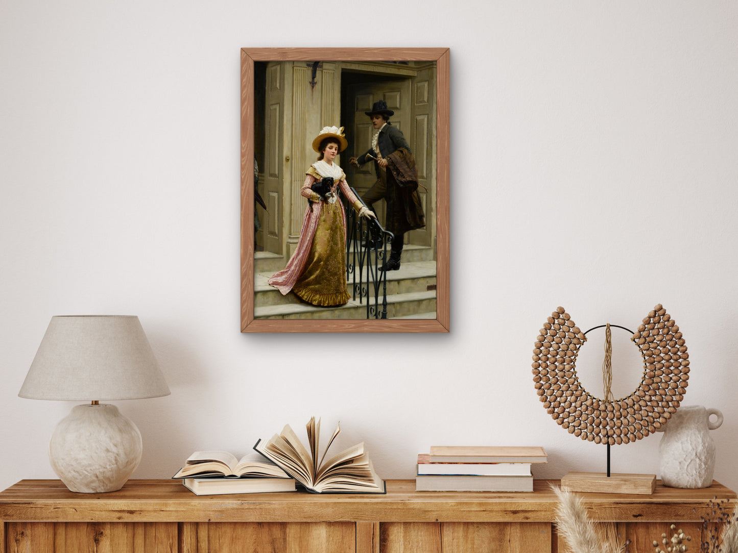 My Next Door Neighbour by Edmund Blair Leighton 1894, Wall Art Print, Fine Art Reproduction, Museum Quality Decor, Poster