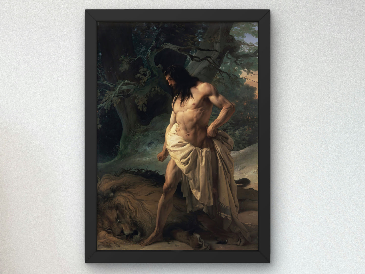 Samson and the Lion by Francesco Hayez 1842, Wall Art Print, Fine Art Reproduction, Museum Quality Decor, Poster