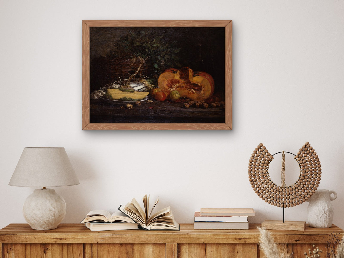 Still Life with Pumpkin by Eugène Boudin, Wall Art Print, Fine Art Reproduction, Museum Quality Decor, Poster