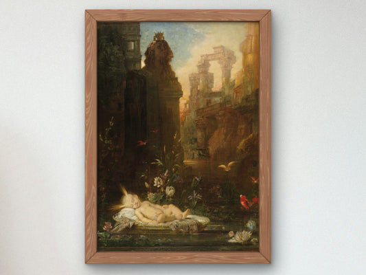 The Infant Moses by Gustave Moreau 1876, Wall Art Print, Fine Art Reproduction, Museum Quality Decor, Poster