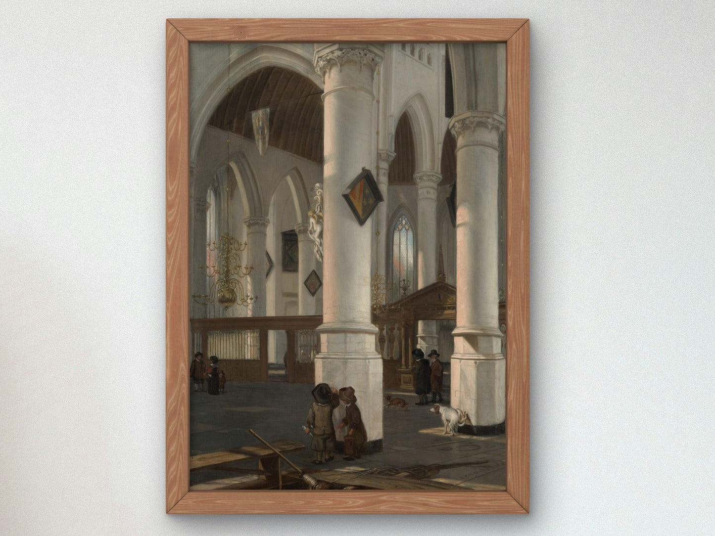 Interior of the Oude Kerk, Delft by Emanuel de Witte 1650, Wall Art Print, Fine Art Reproduction, Museum Quality Decor, Poster