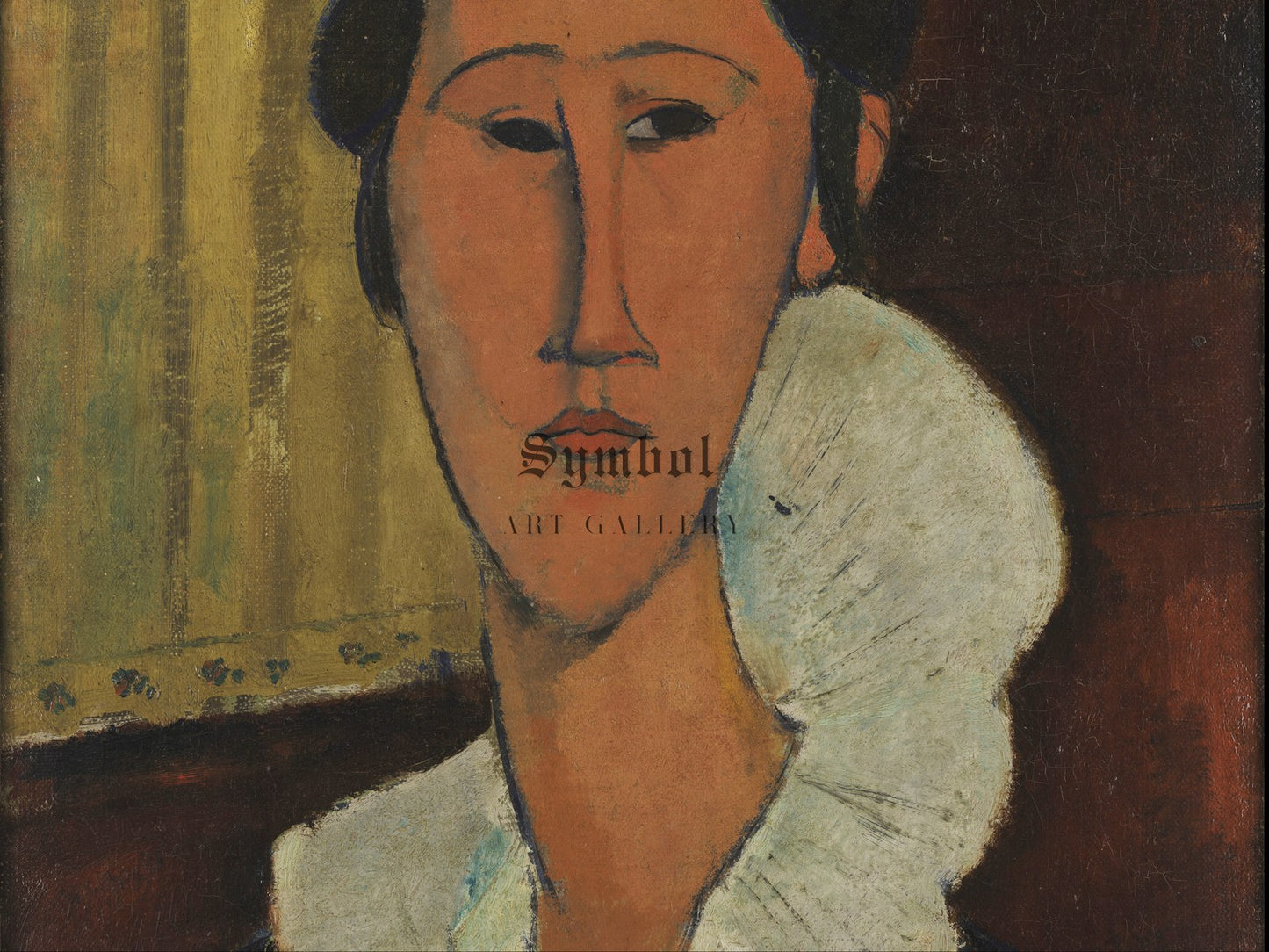 Portrait of Hanka Zborowska by Amedeo Modigliani 1917, Wall Art Print, Fine Art Reproduction, Museum Quality Decor, Poster