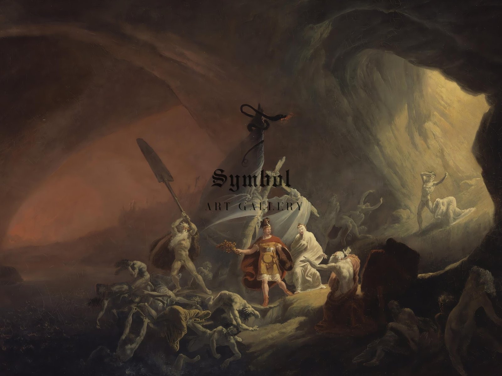 Aeneas and the Sibyl by John Martin, 1800, Romanticism and Classical Landscapes, fine art print