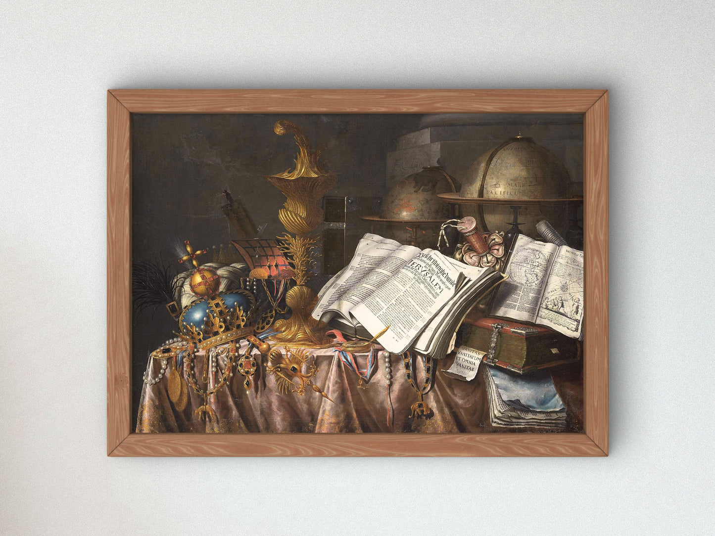 Vanitas, Still Life by Edwaert Collier 1662, Wall Art Print, Fine Art Reproduction, Museum Quality Decor, Poster