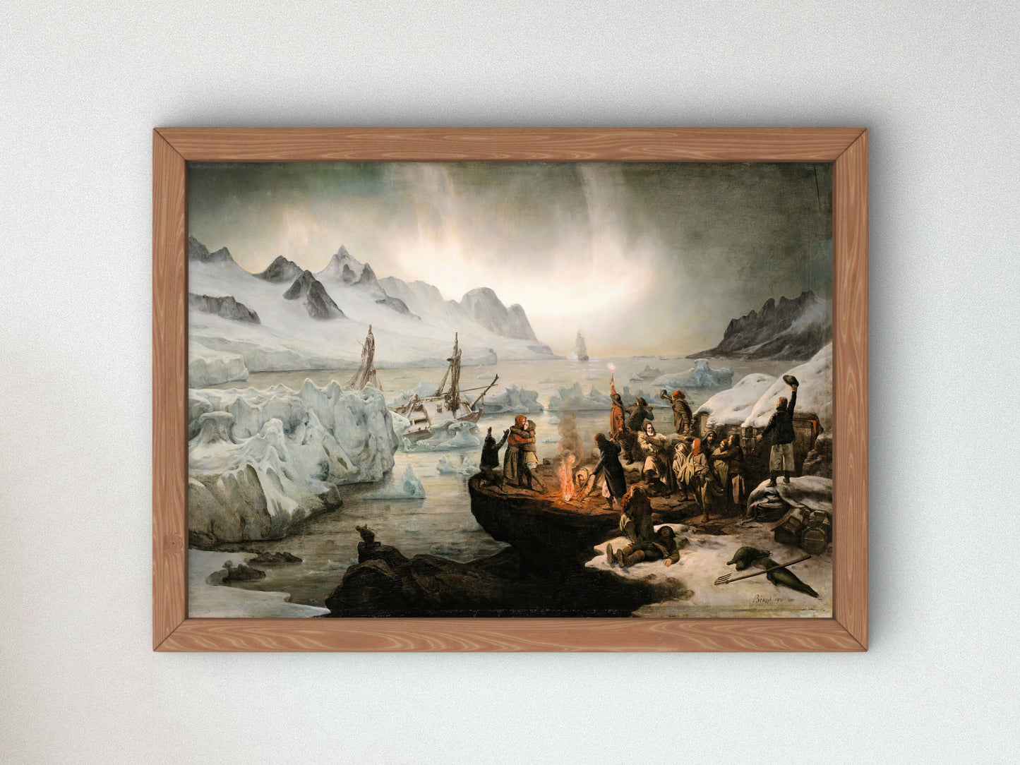 Shipwreck Victims on Icefloe by Francois Auguste Biard 1876, Wall Art Print, Fine Art Reproduction, Museum Quality Decor, Poster