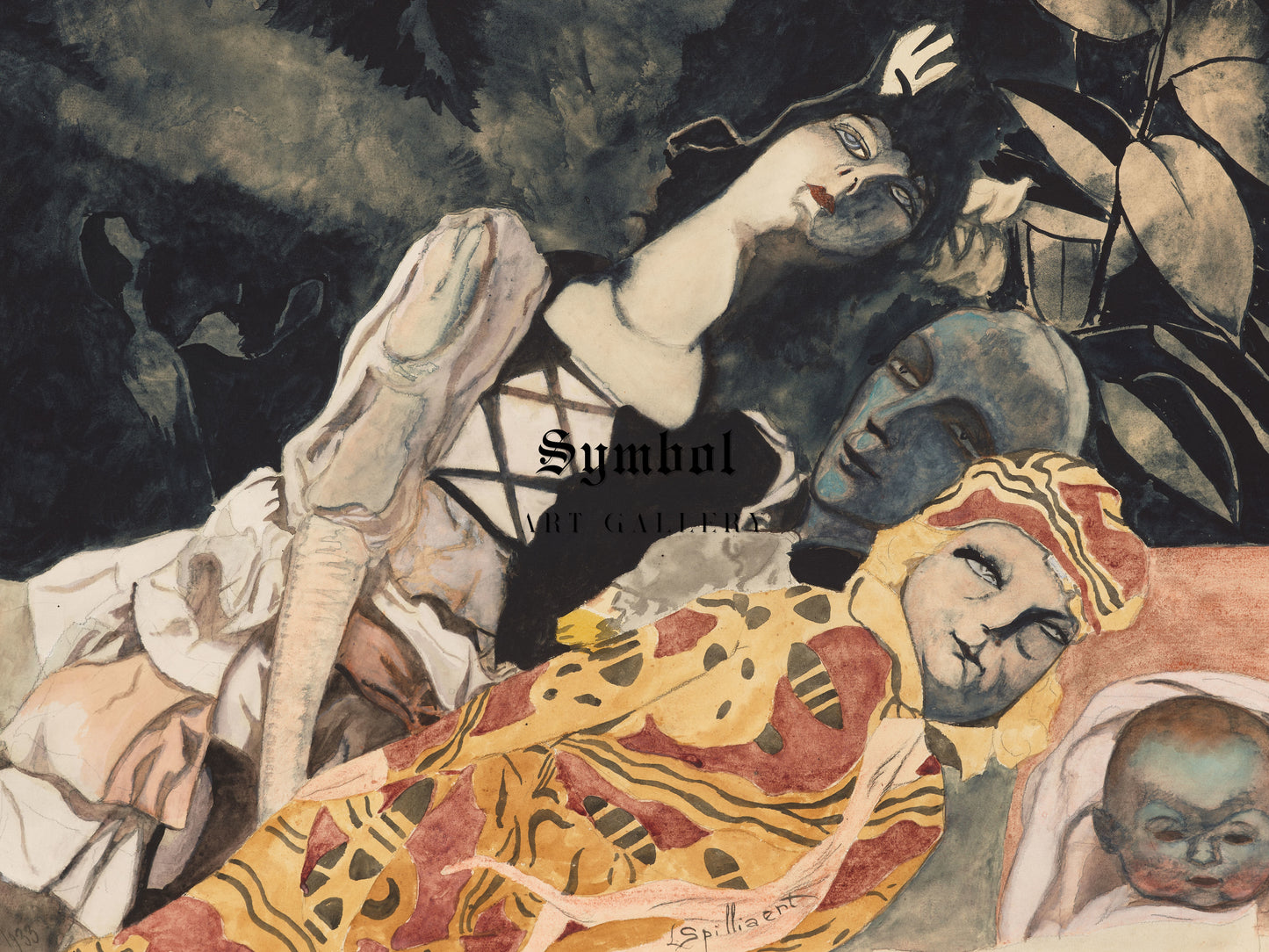 Dolls, Three Generations by Léon Spilliaert 1933, Wall Art Print, Fine Art Reproduction, Museum Quality Decor, Poster