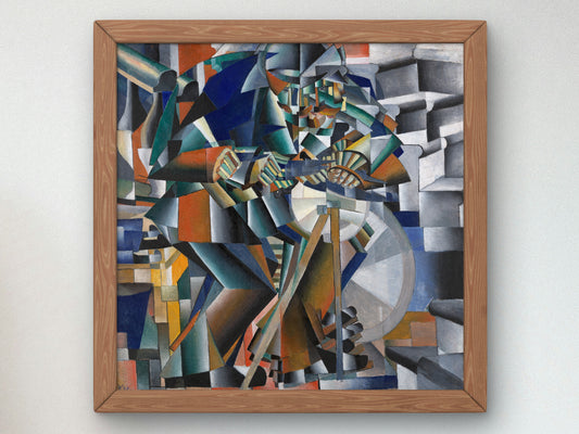 The Knife Grinder, Principle of Glittering by Kazimir Malevich 1912, Wall Art Print, Fine Art Reproduction, Museum Quality Decor, Poster