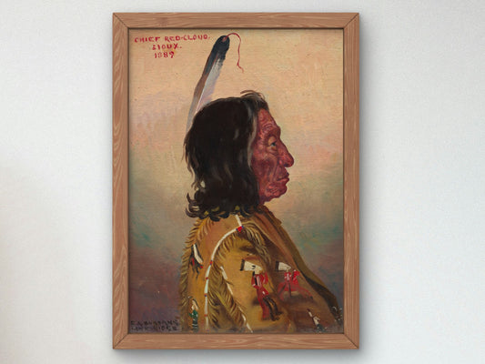Red Cloud Makhpiya luta by Elbridge Ayer Burbank 1910, Wall Art Print, Fine Art Reproduction, Museum Quality Decor, Poster
