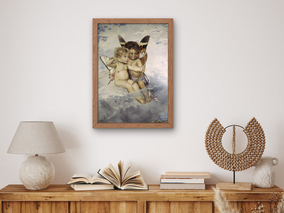 Cupids by Julius Kronberg 1881, Wall Art Print, Fine Art Reproduction, Museum Quality Decor, Poster