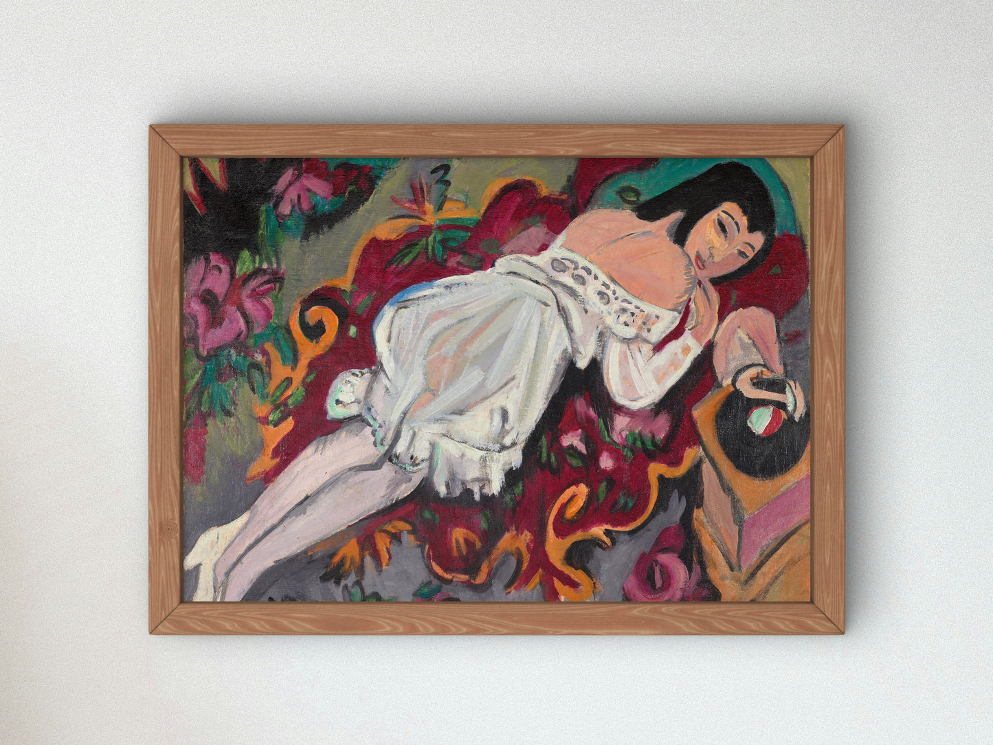 Girl in White Chemise by Ernst Ludwig Kirchner 1914, Wall Art Print, Fine Art Reproduction, Museum Quality Decor, Poster