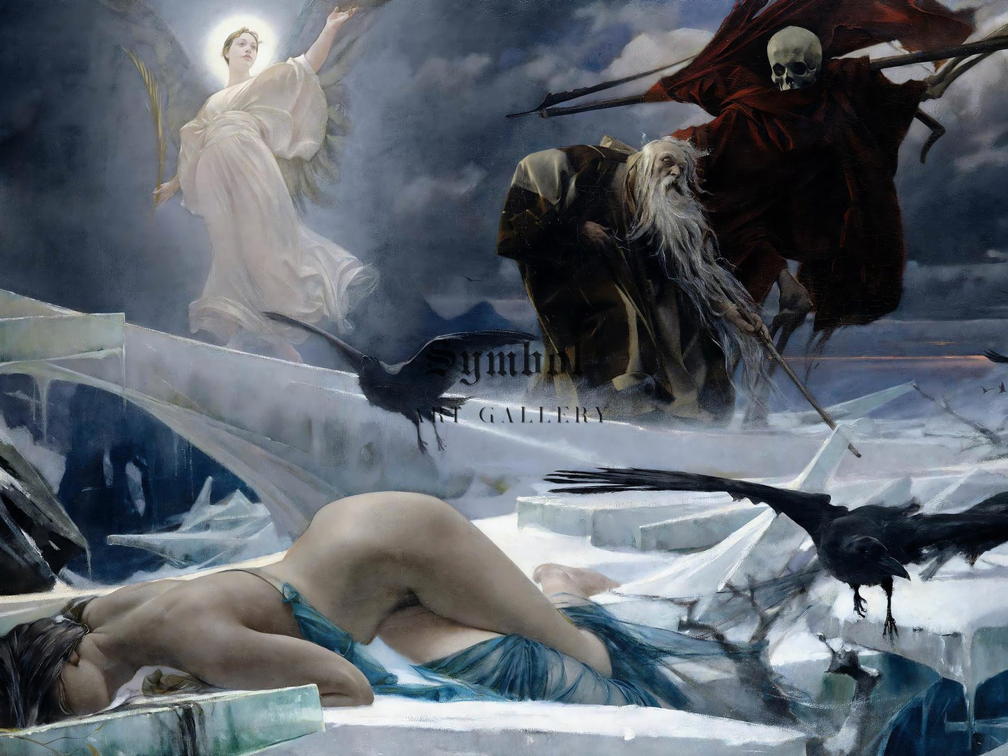 Ahasuerus at the End of the World by Adolf Hiremy Hirschl, 1888, Romanticism, fine art print