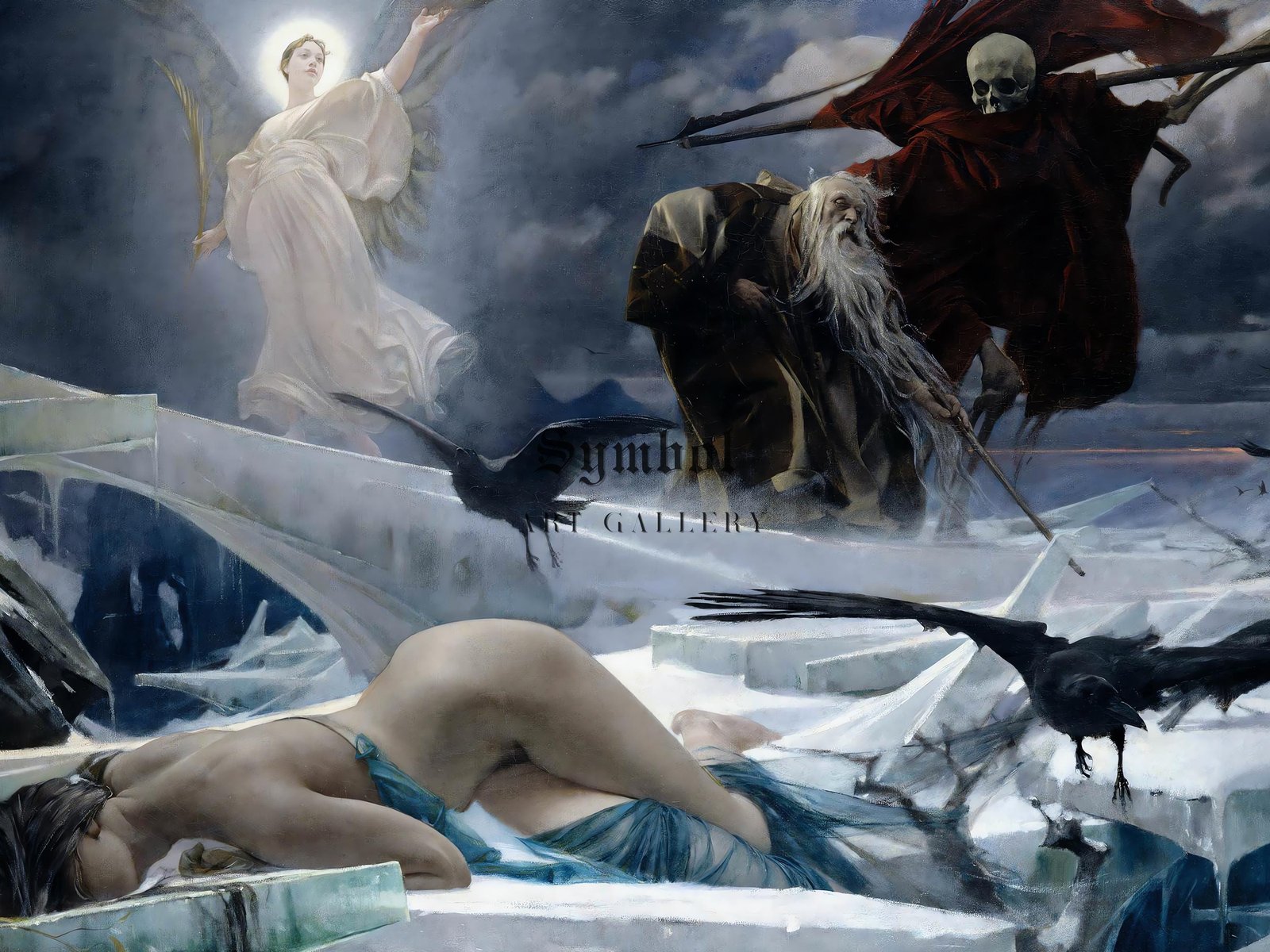 Ahasuerus at the End of the World by Adolf Hiremy Hirschl, 1888, Romanticism, fine art print