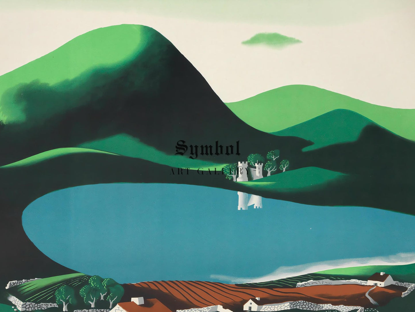 American Airlines Ireland by Edward McKnight Kauffer, 1948, Art Deco and American Modernism, fine art print
