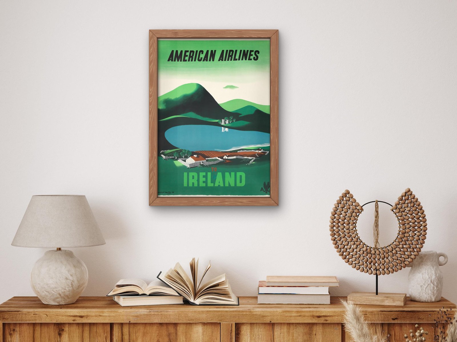 American Airlines Ireland by Edward McKnight Kauffer, 1948, Art Deco and American Modernism, fine art print