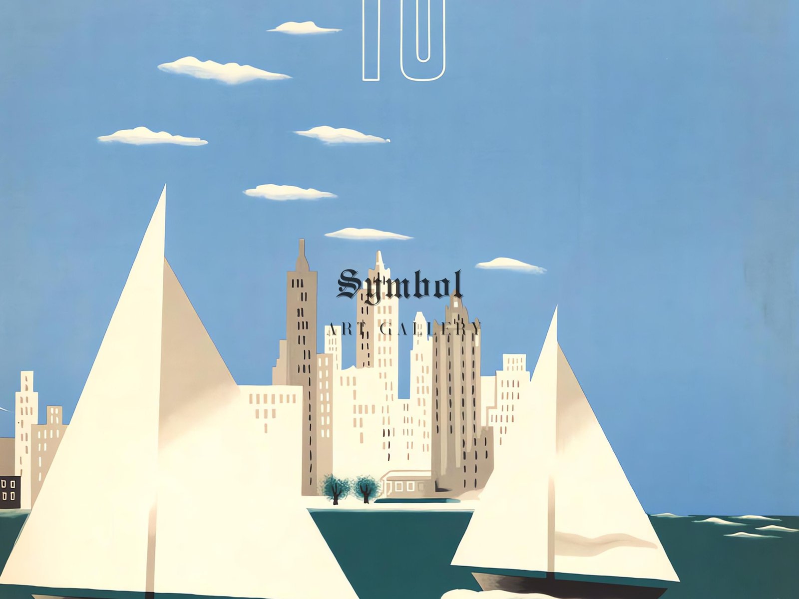 American Airlines to Chicago by Edward McKnight Kauffer, 1947, Art Deco and American Modernism, fine art print
