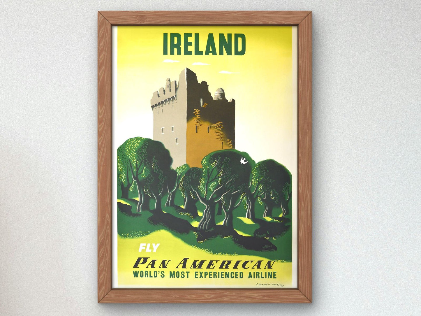 American Airlines Ireland Travel Poster by Edward McKnight Kauffer, 1948, Art Deco and American Modernism, fine art print
