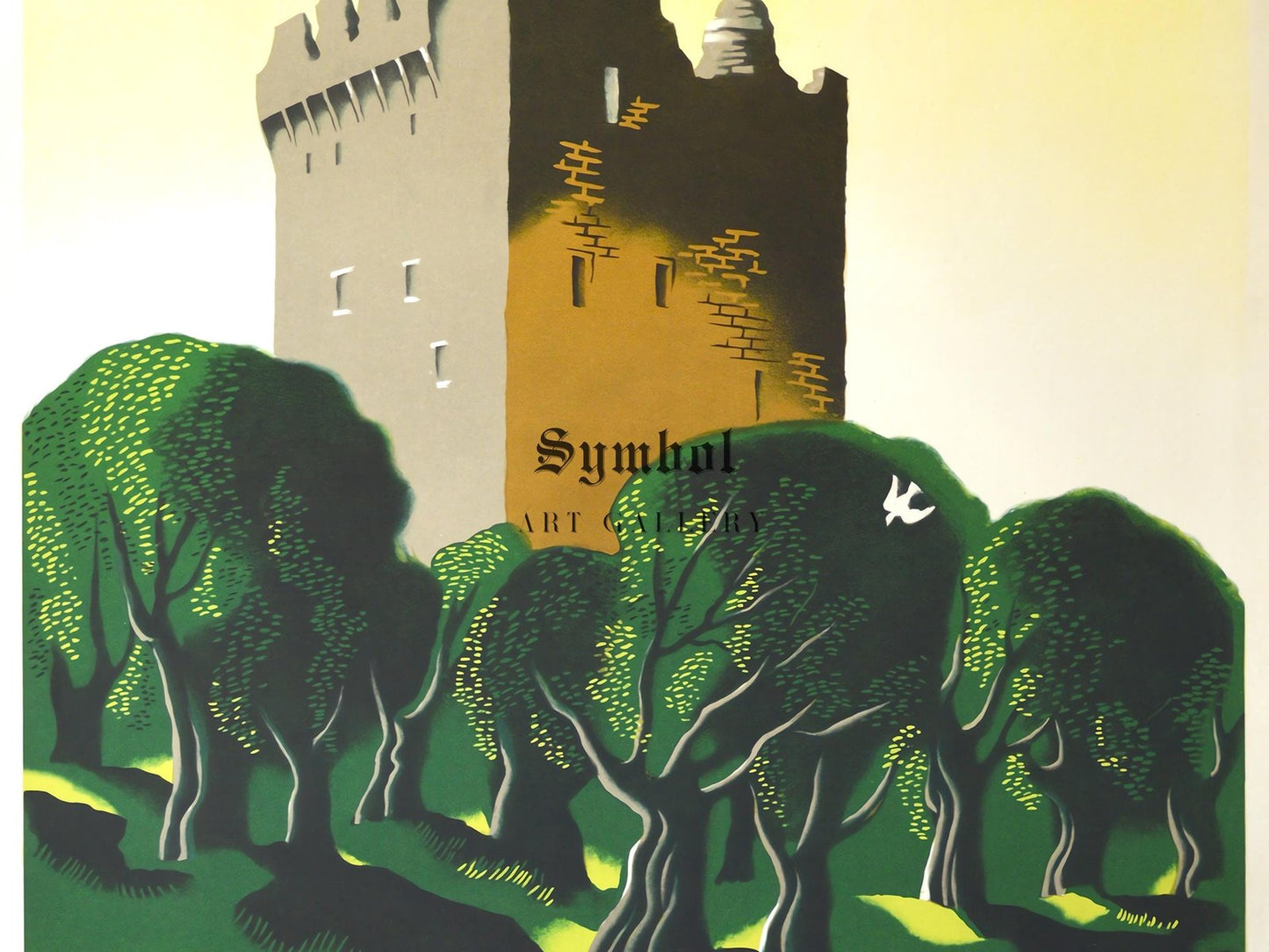 American Airlines Ireland Travel Poster by Edward McKnight Kauffer, 1948, Art Deco and American Modernism, fine art print