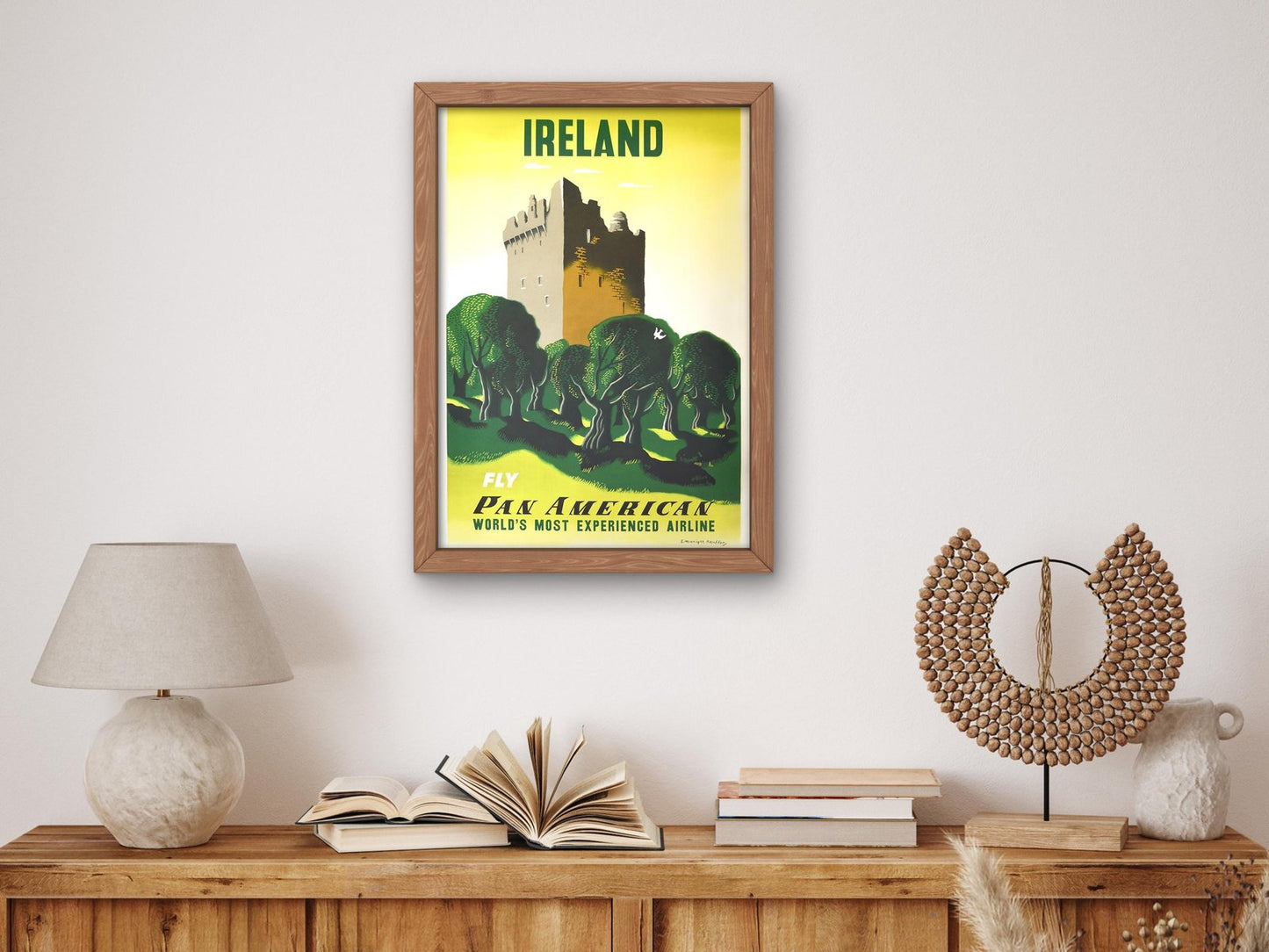 American Airlines Ireland Travel Poster by Edward McKnight Kauffer, 1948, Art Deco and American Modernism, fine art print