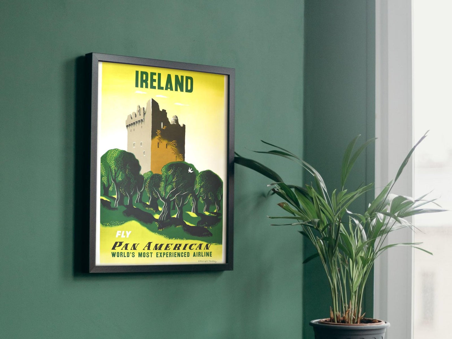 American Airlines Ireland Travel Poster by Edward McKnight Kauffer, 1948, Art Deco and American Modernism, fine art print
