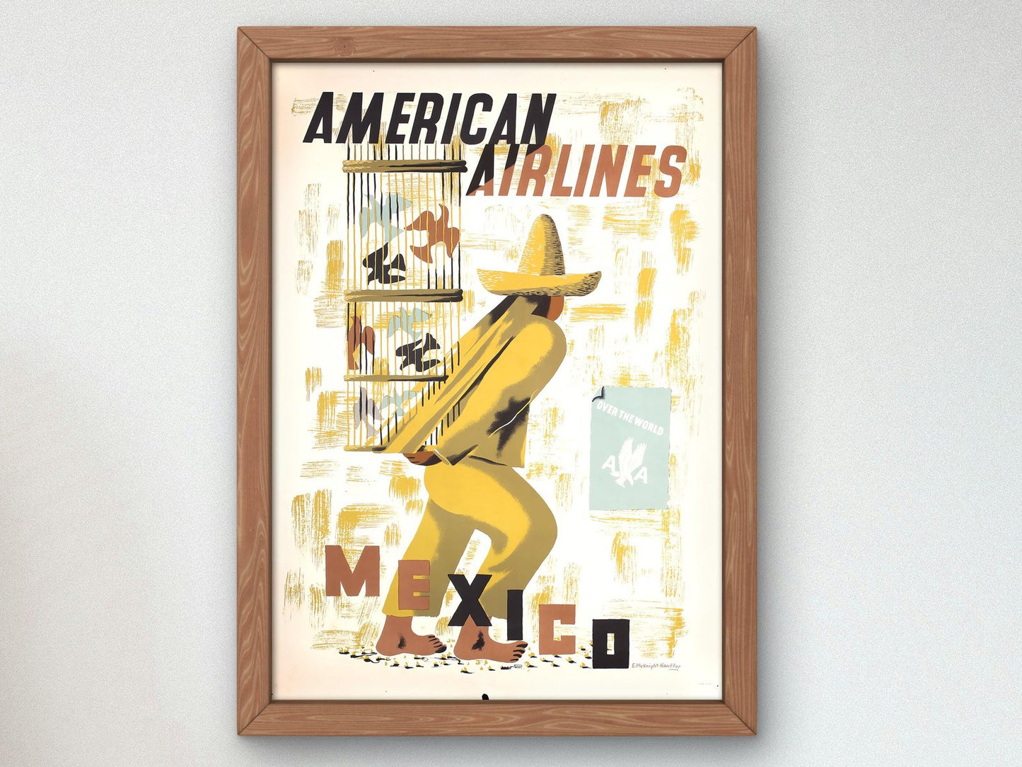American Airlines Mexico by Edward McKnight Kauffer, 1948, Vintage Ads and Posters, fine art print