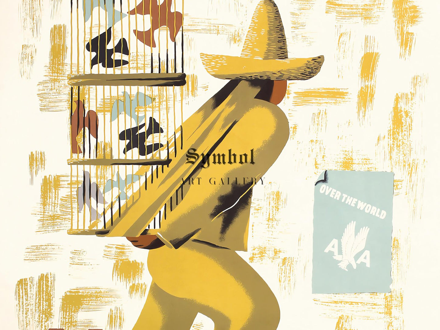 American Airlines Mexico by Edward McKnight Kauffer, 1948, Vintage Ads and Posters, fine art print