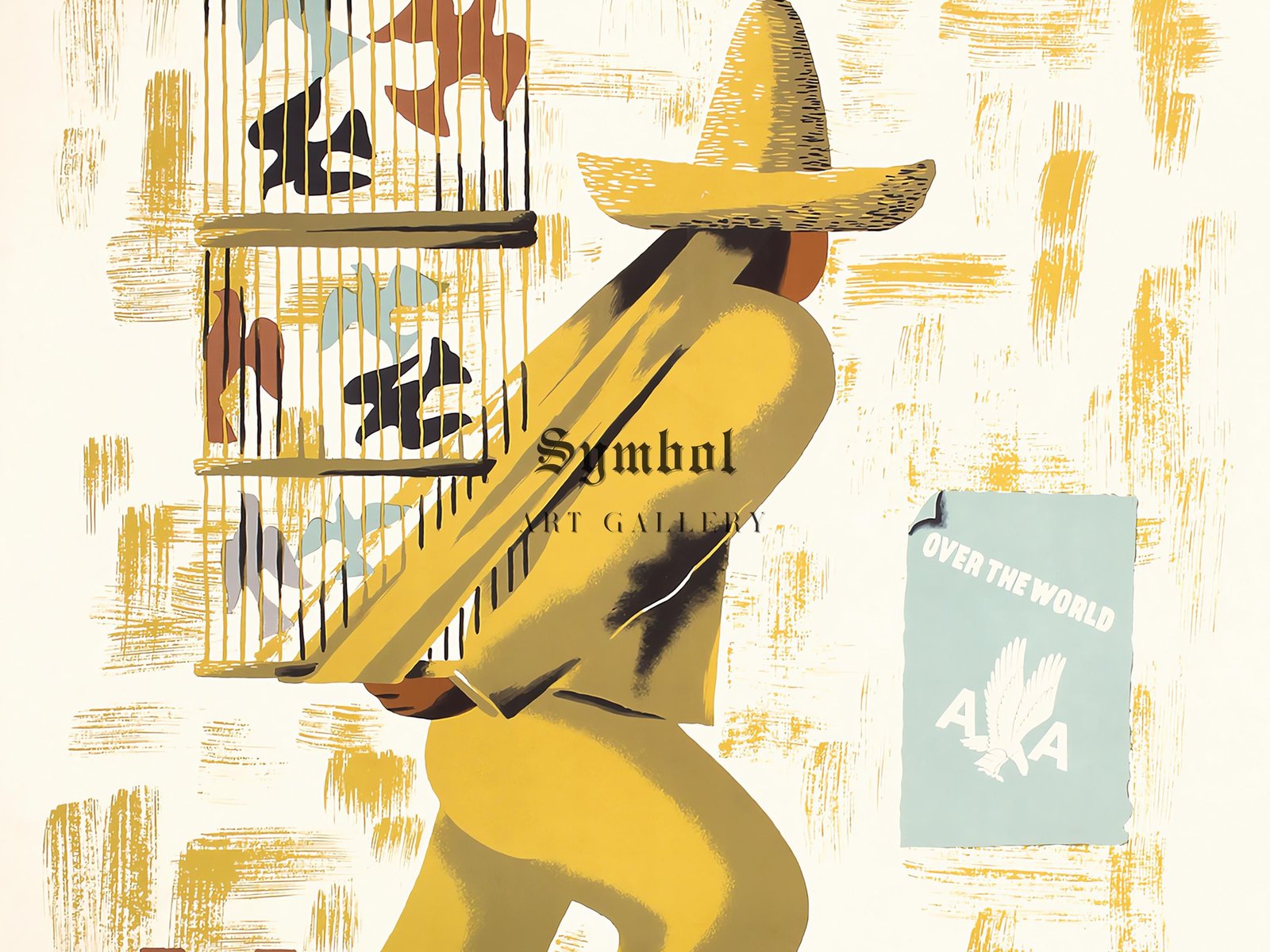 American Airlines Mexico by Edward McKnight Kauffer, 1948, Vintage Ads and Posters, fine art print