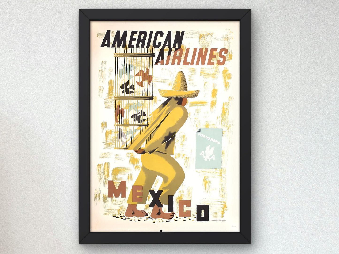 American Airlines Mexico by Edward McKnight Kauffer, 1948, Vintage Ads and Posters, fine art print