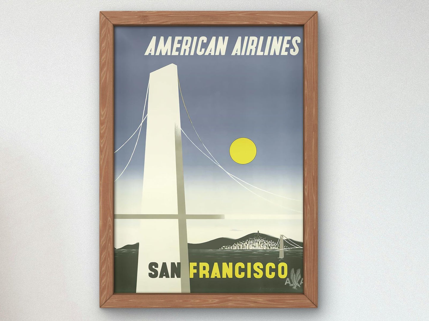American Airlines San Francisco Poster by Edward McKnight Kauffer, 1948, Vintage Ads and Posters, fine art print