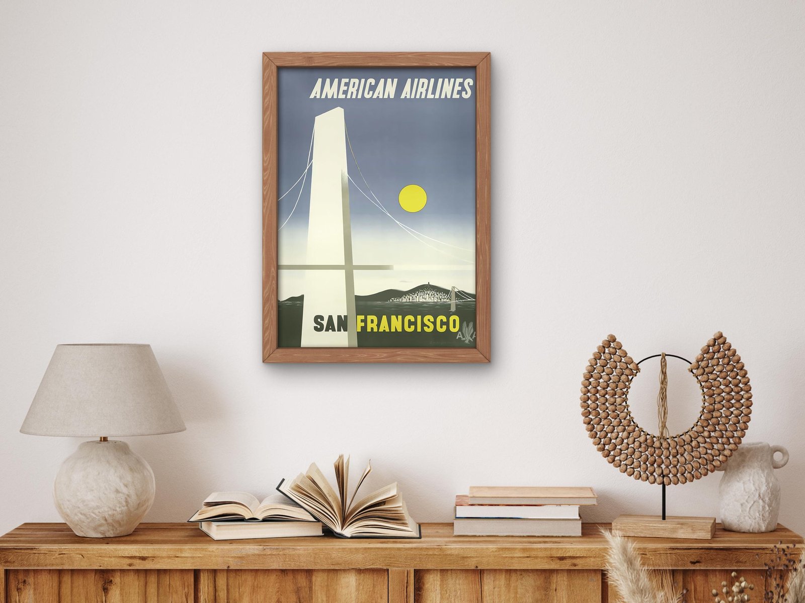 American Airlines San Francisco Poster by Edward McKnight Kauffer, 1948, Vintage Ads and Posters, fine art print