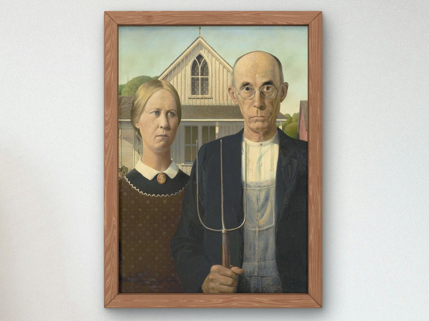 American Gothic by Grant Wood, 1930, Art Deco and American Modernism, fine art print