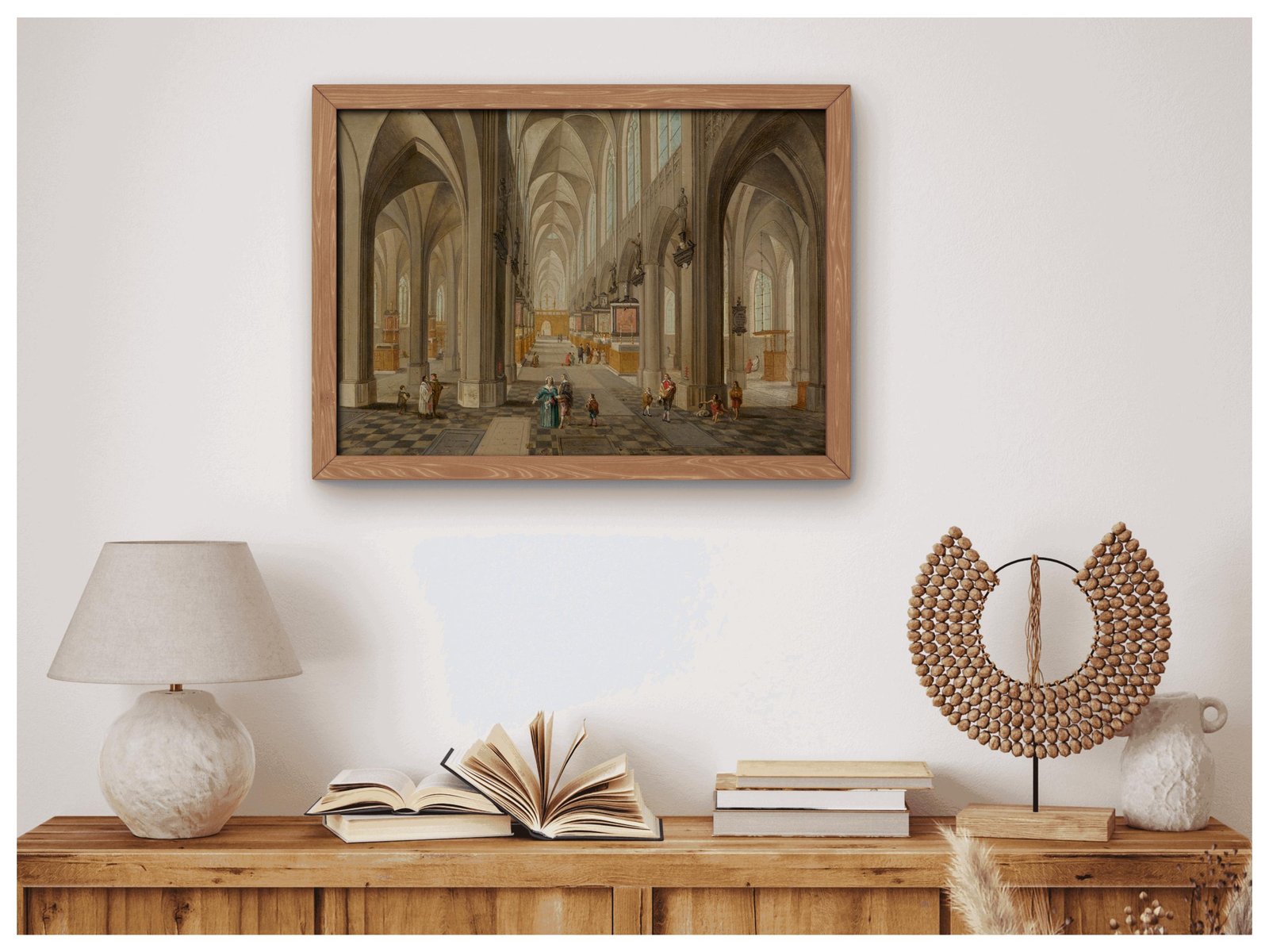 Antwerp Cathedral by Peeter Neeffs the Elder, 1655, Baroque and Chiaroscuro, fine art print