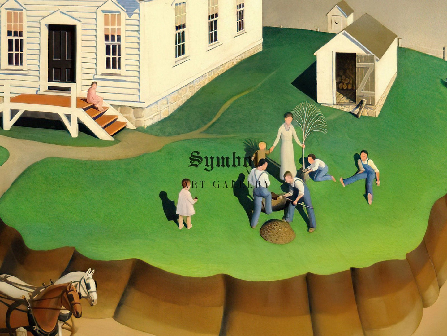 Arbor Day by Grant Wood, 1932, American Regionalism, fine art print