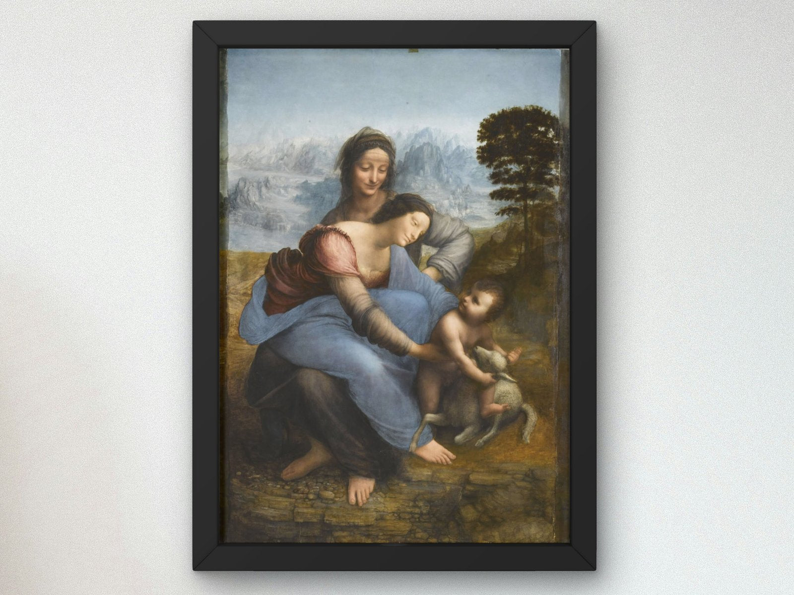 The Virgin and Child with Saint Anne by Leonardo da Vinci, 1510, Renaissance, fine art print