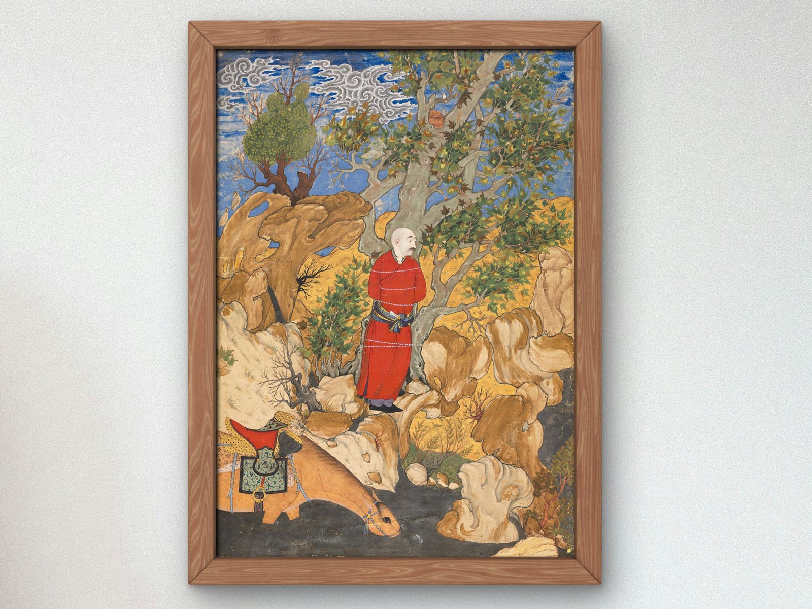 Aulad Tied to a Plane Tree by Sadiqi Bek, 1575, Orientalism and Exoticism, fine art print
