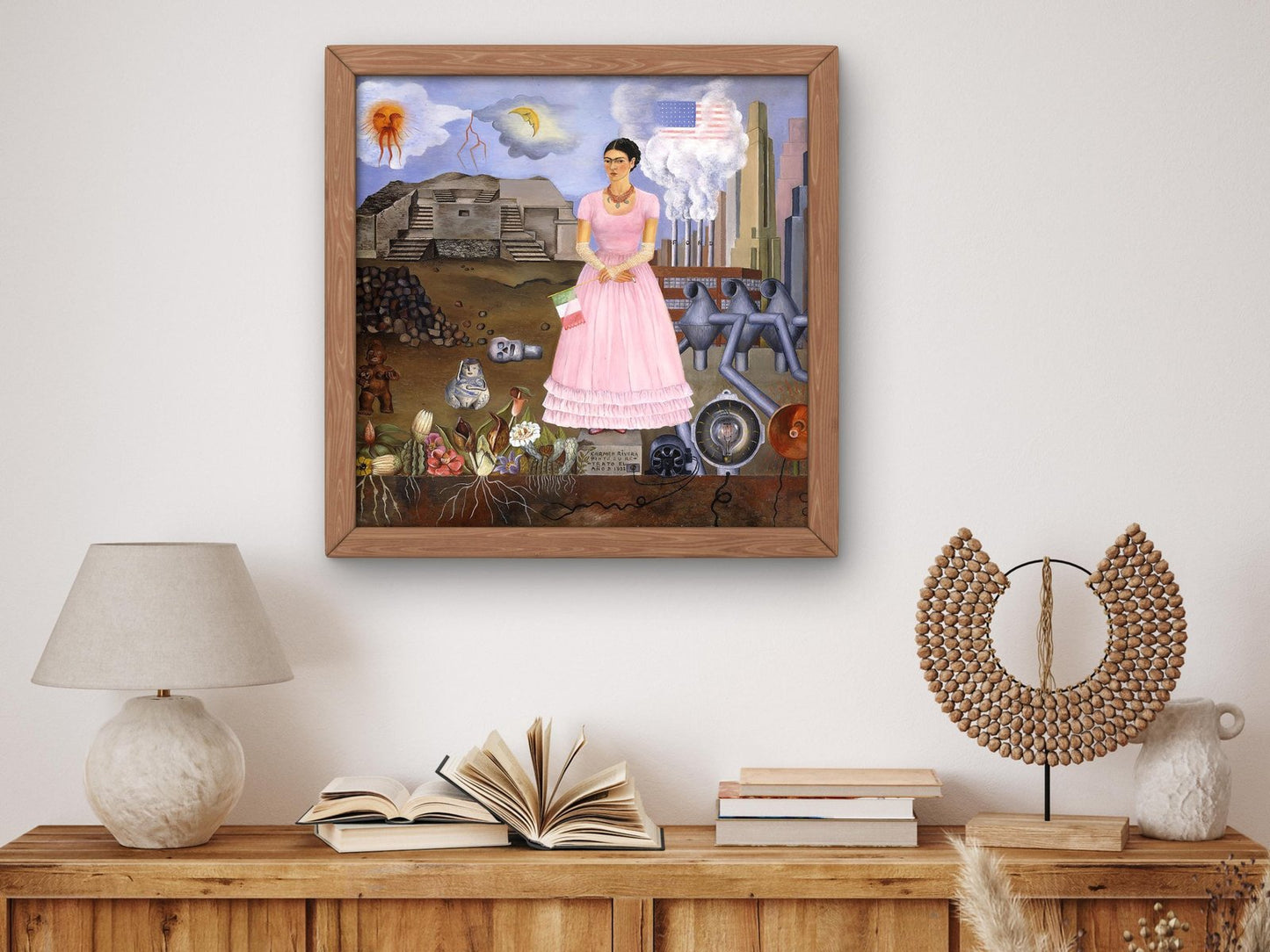 Autoportrait a la Frontiere del Mexique et des Etats Unis by Frida Kahlo, 1932, Surrealism, fine art print