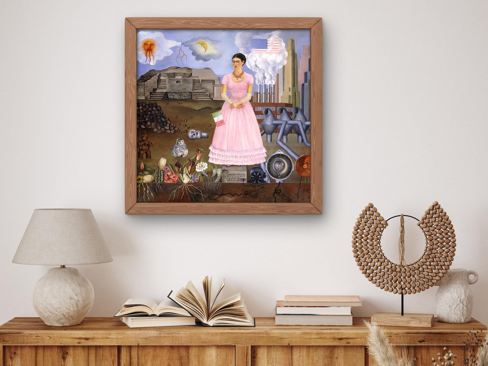 Autoportrait a la Frontiere del Mexique et des Etats Unis by Frida Kahlo, 1932, Surrealism, fine art print