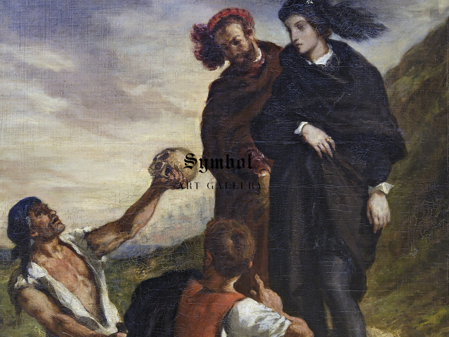 Hamlet et Horatio au cimetière by Eugène Delacroix 1839, Wall Art Print, Fine Art Reproduction, Museum Quality Decor, Poster