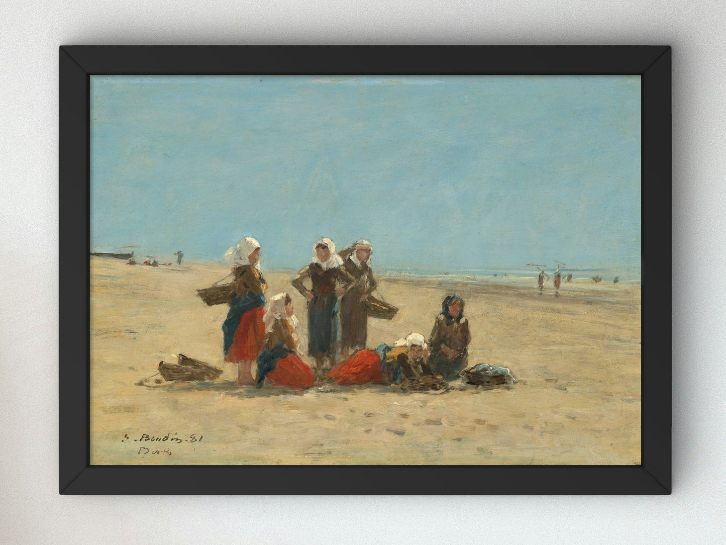 Women on the Beach at Berck by Eugène Boudin 1881, Wall Art Print, Fine Art Reproduction, Museum Quality Decor, Poster