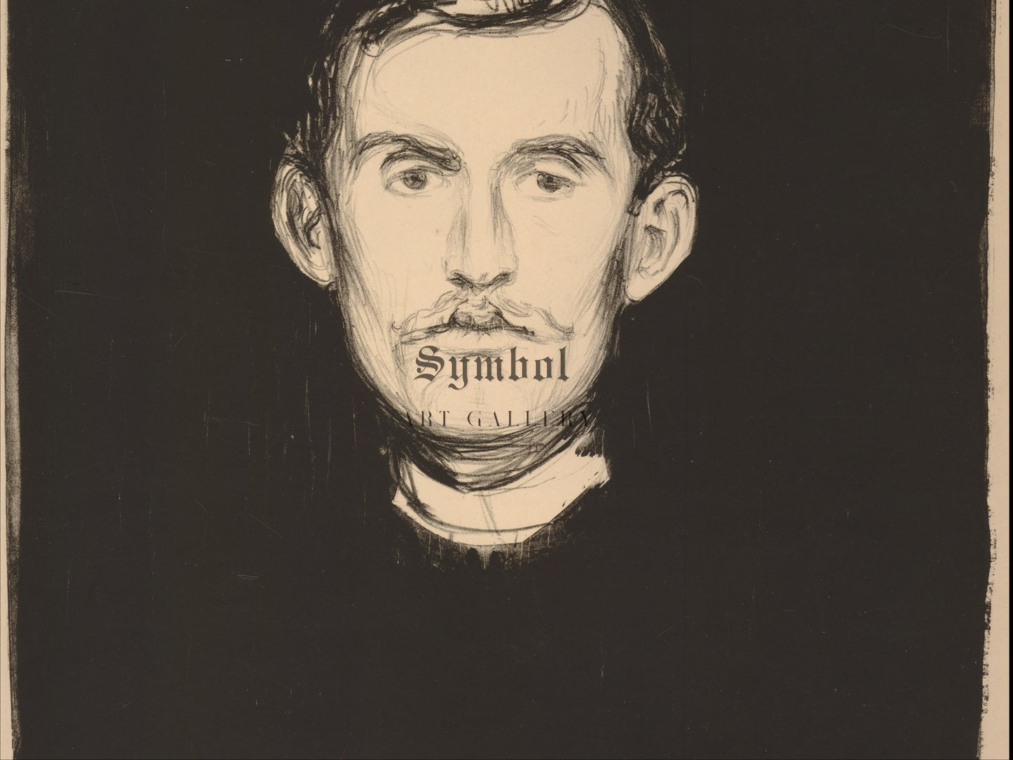Self portrait with Skeleton Arm by Edvard Munch 1895, Wall Art Print, Fine Art Reproduction, Museum Quality Decor, Poster