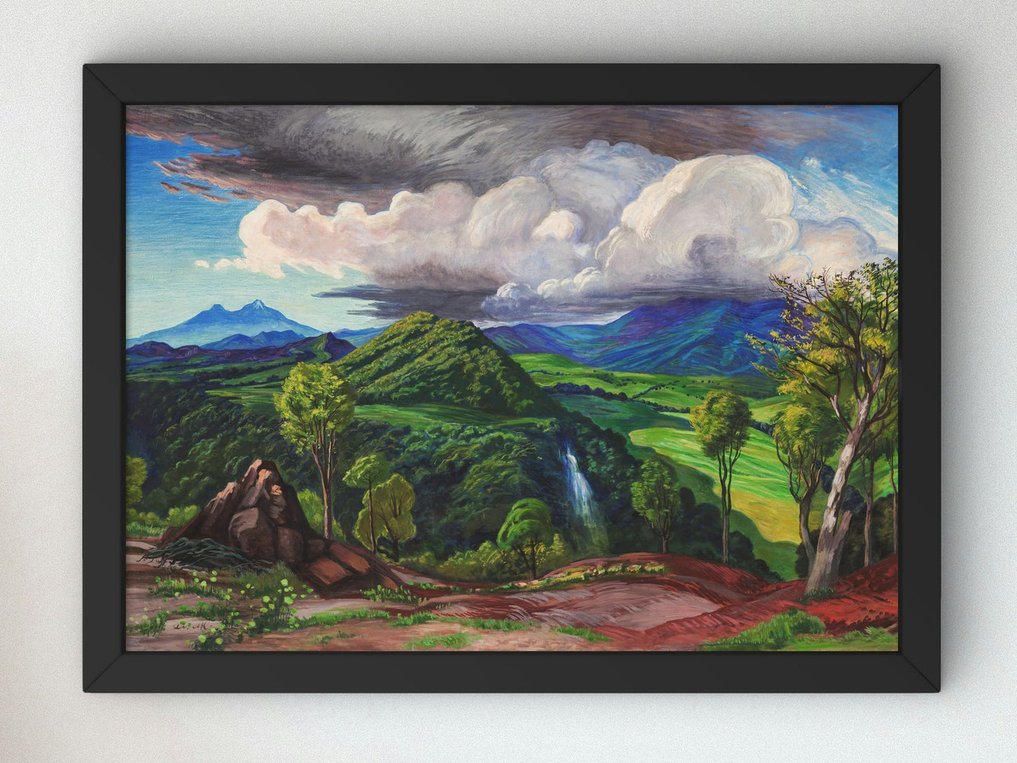 Pihuamo Valley by Dr. Atl 1952, Wall Art Print, Fine Art Reproduction, Museum Quality Decor, Poster