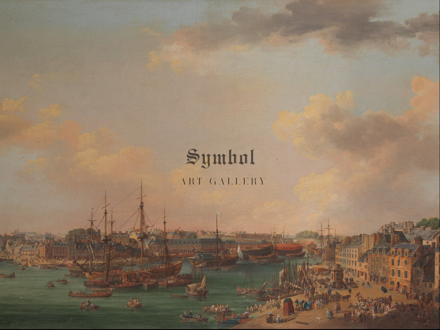 The Outer Harbor of Brest by Henri Joseph Van Blarenberghe 1773, Wall Art Print, Fine Art Reproduction, Museum Quality Decor, Poster