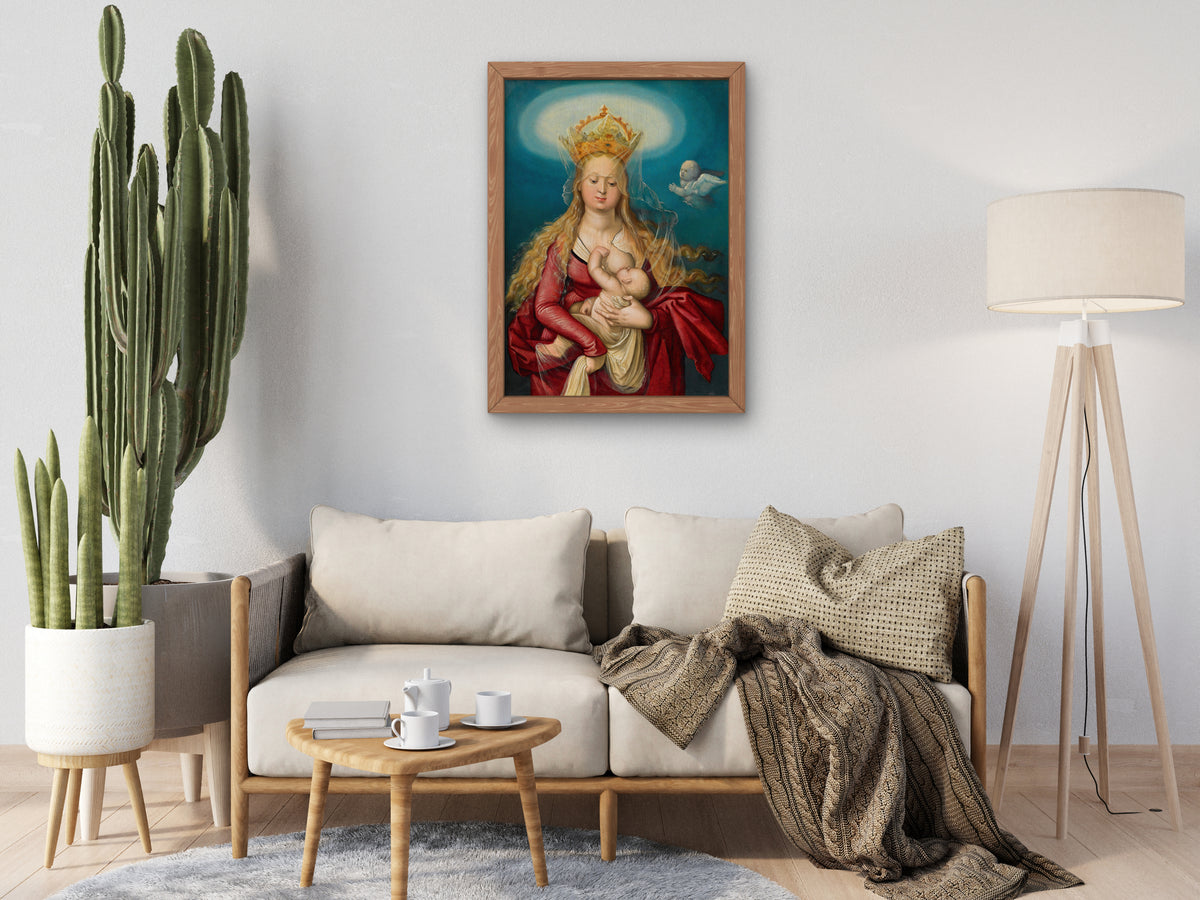 Virgin as Queen of Heaven by Hans Baldung, Wall Art Print, Fine Art Reproduction, Museum Quality Decor, Poster