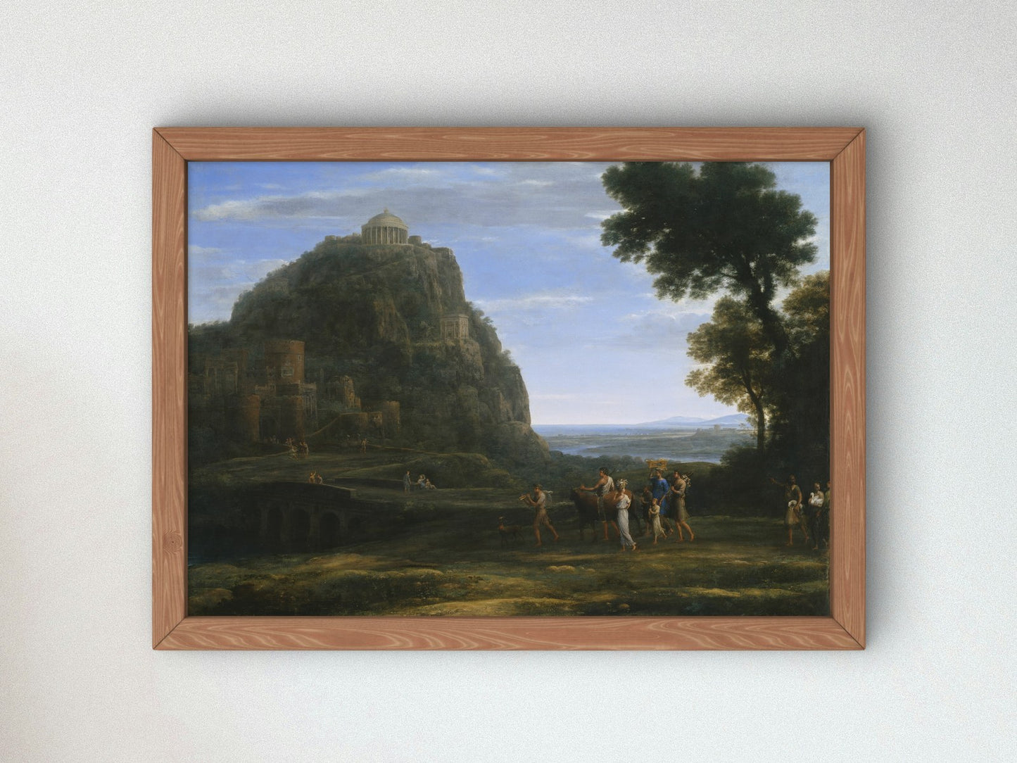 View of Delphi with a Procession by Claude Lorrain 1673, Wall Art Print, Fine Art Reproduction, Museum Quality Decor, Poster