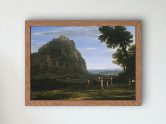 View of Delphi with a Procession by Claude Lorrain 1673, Wall Art Print, Fine Art Reproduction, Museum Quality Decor, Poster