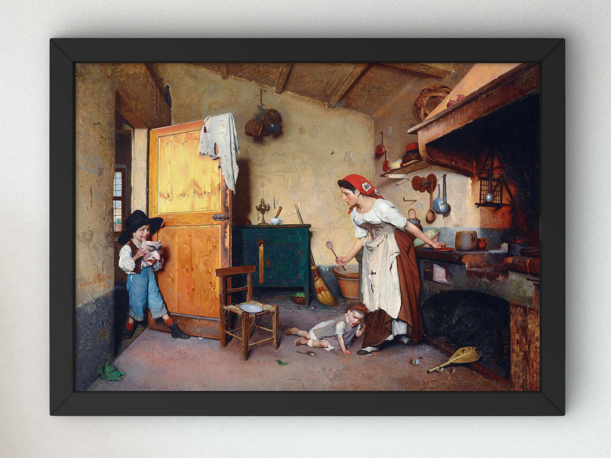 The Mask by Gaetano Chierici 1874, Wall Art Print, Fine Art Reproduction, Museum Quality Decor, Poster