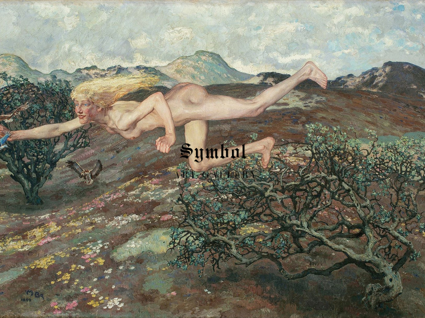 The Bride of the Wind by Martin Brandenburg 1899, Wall Art Print, Fine Art Reproduction, Museum Quality Decor, Poster