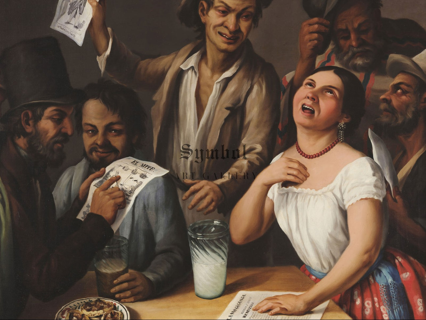 Bar Gathering by Agustín Arrieta 1851, Wall Art Print, Fine Art Reproduction, Museum Quality Decor, Poster