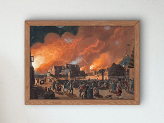 Copenhagen, the Night between 4 and 5 September Seen from Christianshavn by Christoffer Wilhelm Eckersberg 1806, Wall Art Print