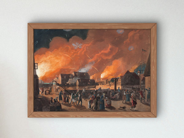 Copenhagen, the Night between 4 and 5 September Seen from Christianshavn by Christoffer Wilhelm Eckersberg 1806, Wall Art Print